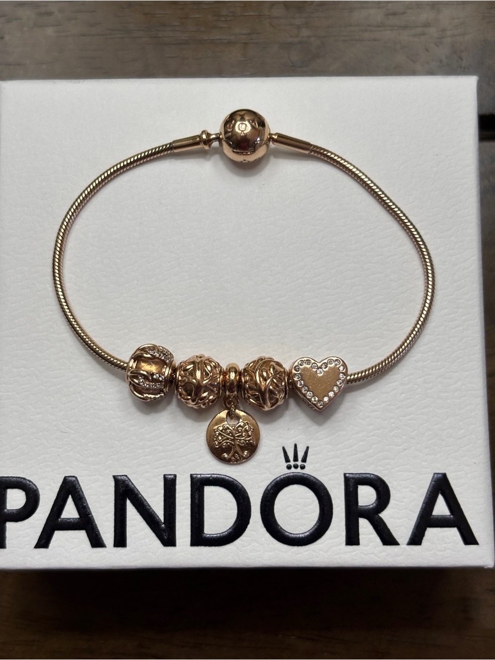 Authentic Pandora Rose Gold Essence Charm Bracelet (Retired)